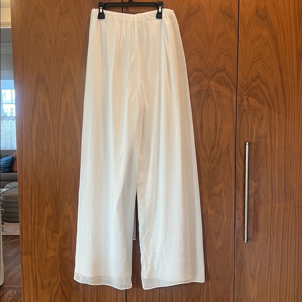 Dressy chiffon overlay pants elastic waist Medium - Picture 5 of 5